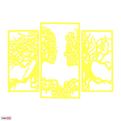 Face of Roots - Wooden Acrylic Wall Decor || Wall Hanging